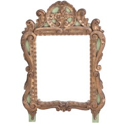 French 18th C Louis XV Style Gilt & Painted Mirror