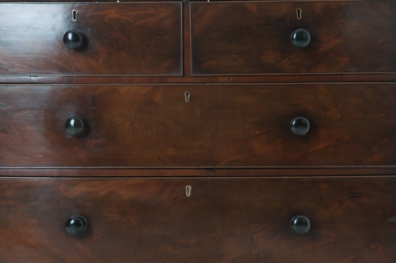 English 19th Century Mahogany Bow Front Chest 1