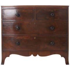 Antique English 19th Century Mahogany Bow Front Chest