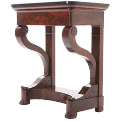 French 19th Century Mahogany and Marble Restauration Console