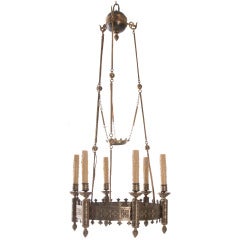 French 19th Century Gothic Revival 6 Light Chandelier with Crown