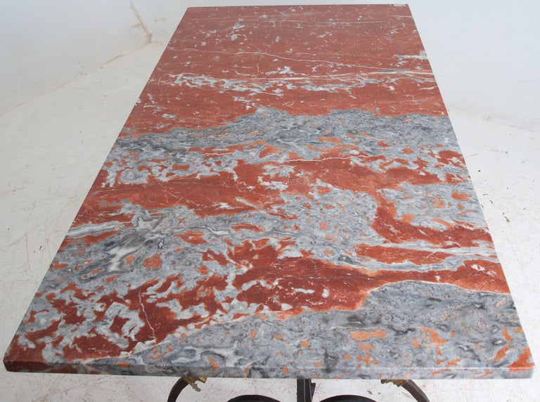 French 1920's Thick Marble & Metal Base