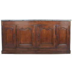 French 18th Century Oak Marble Top Buffet