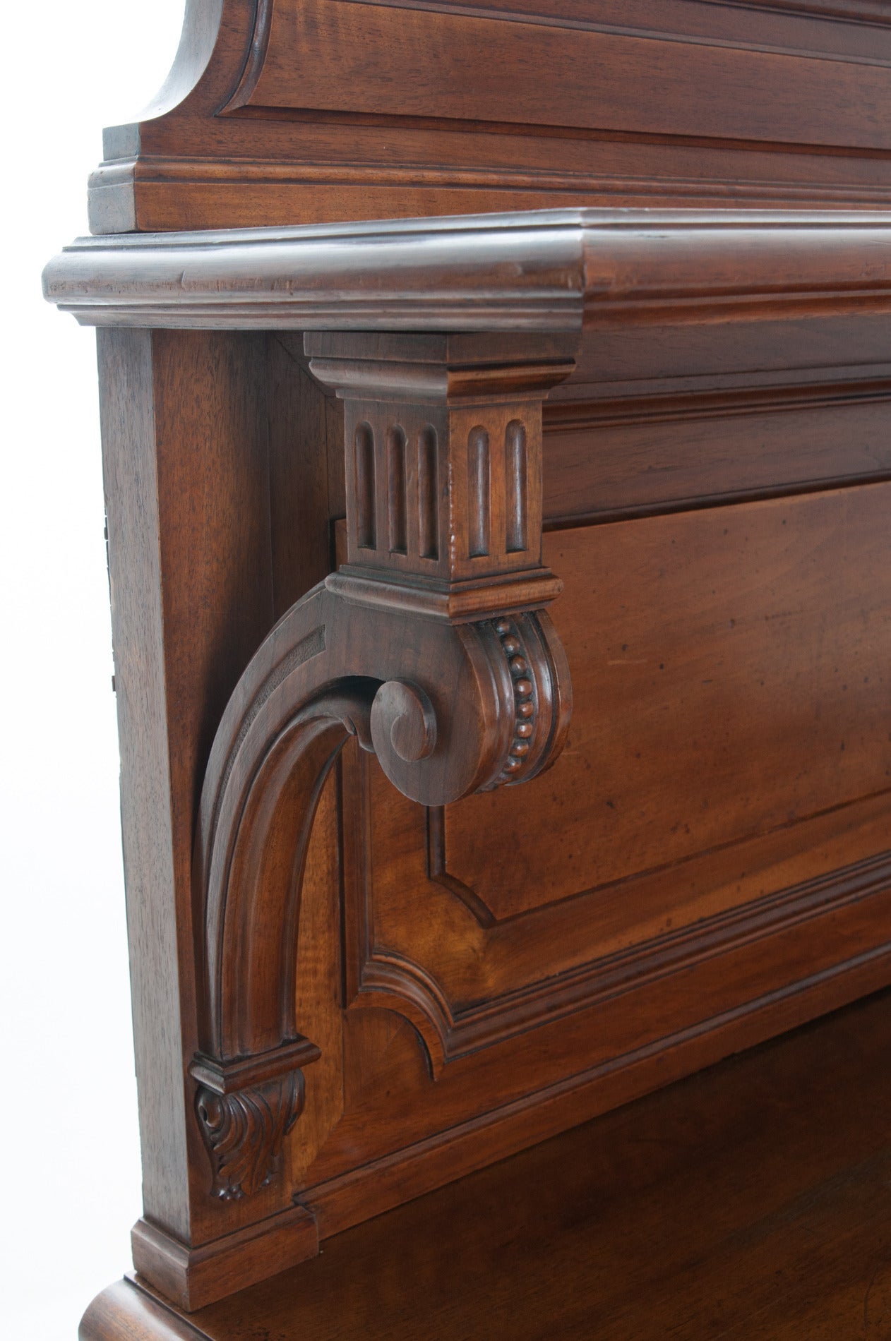 French 19th Century Pair of Carved Walnut Buffets 7