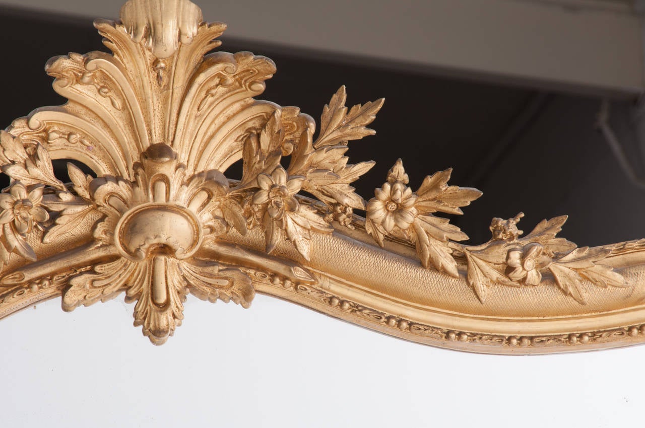 French 19th Century Louis XV Gold Gilt Mirror 2