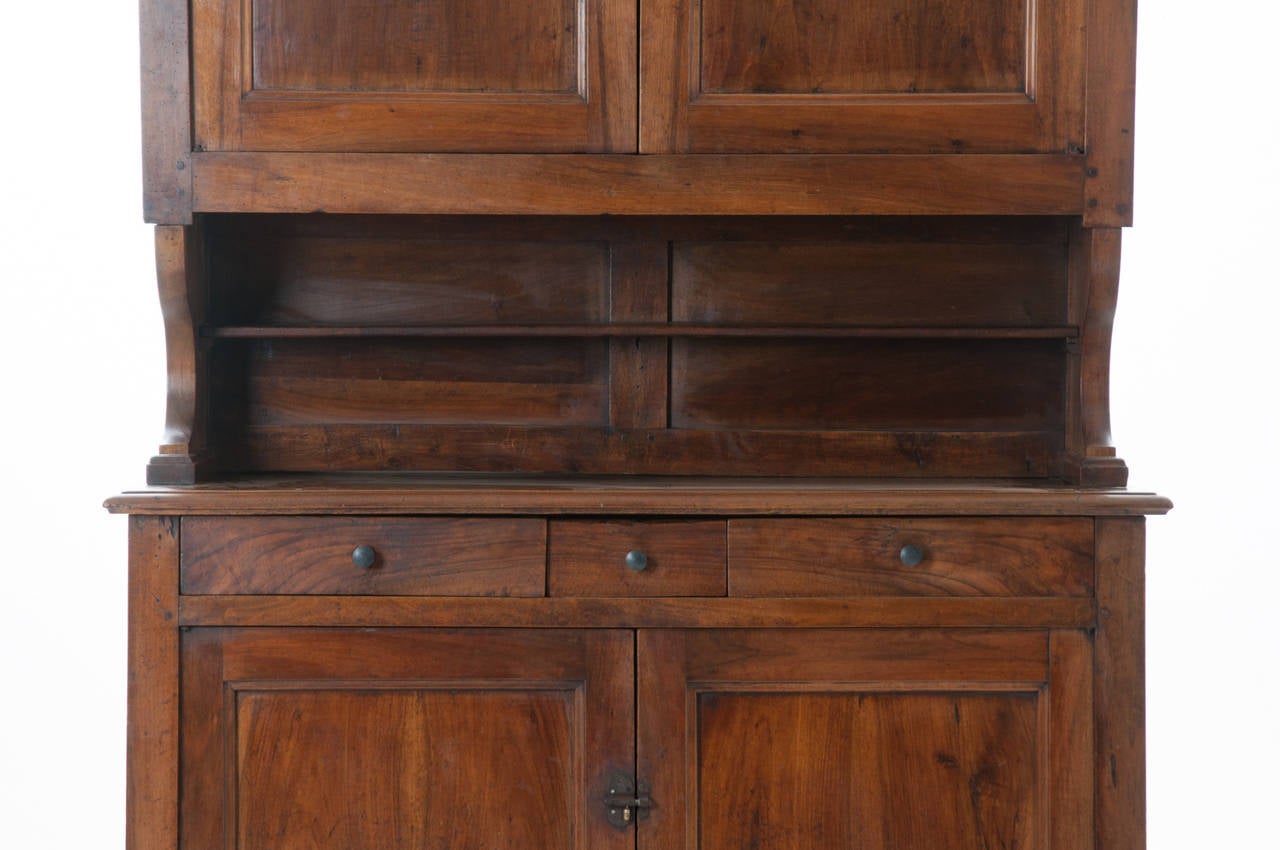 French 19th Century Walnut Buffet A Deux Corps 1