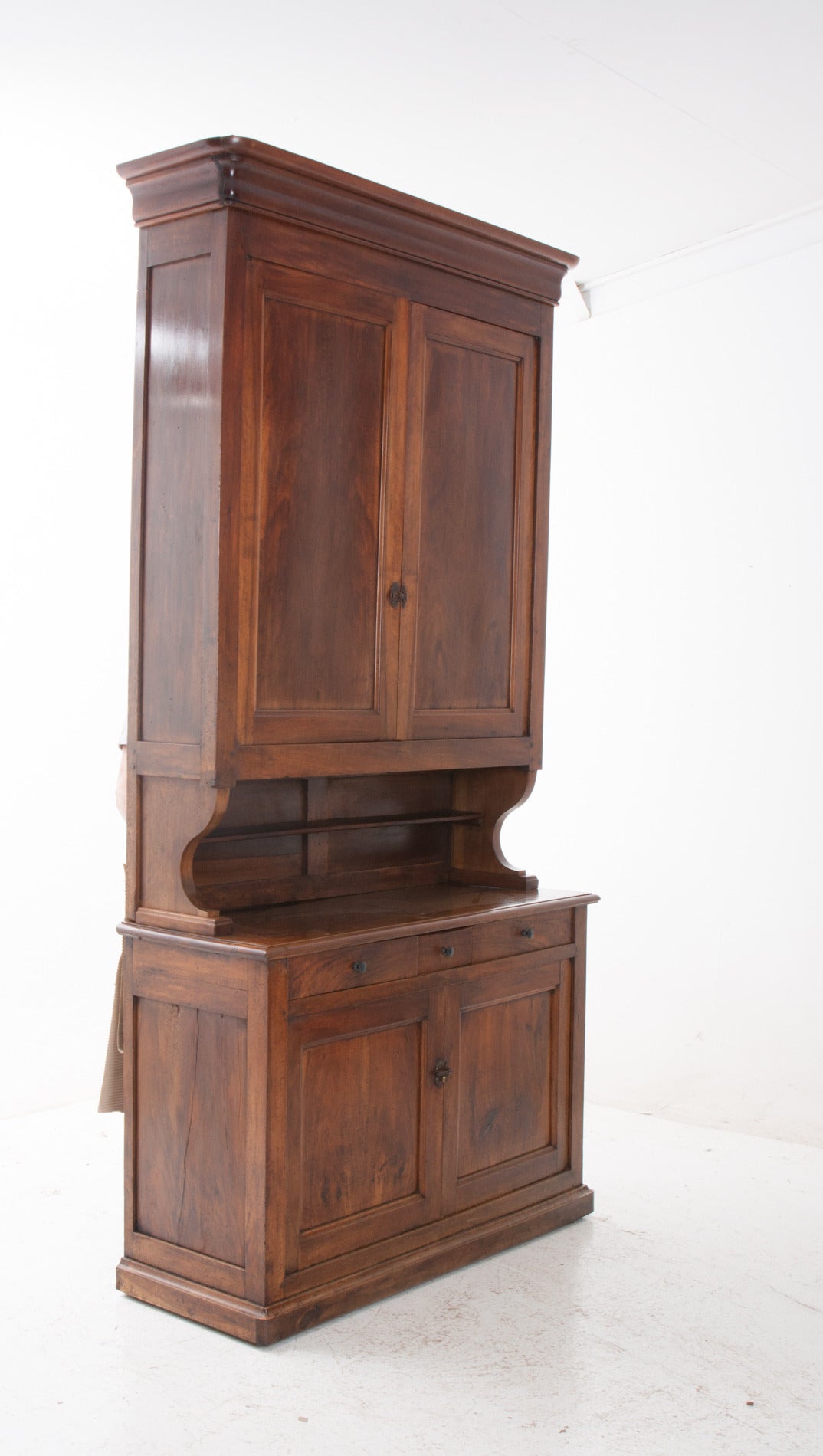 French 19th Century Walnut Buffet A Deux Corps