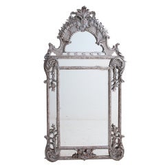 French Silver Gilt Baroque Parclouse Mirror 8