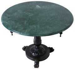 Antique Russian 19th Century Marble Top Pedestal Table