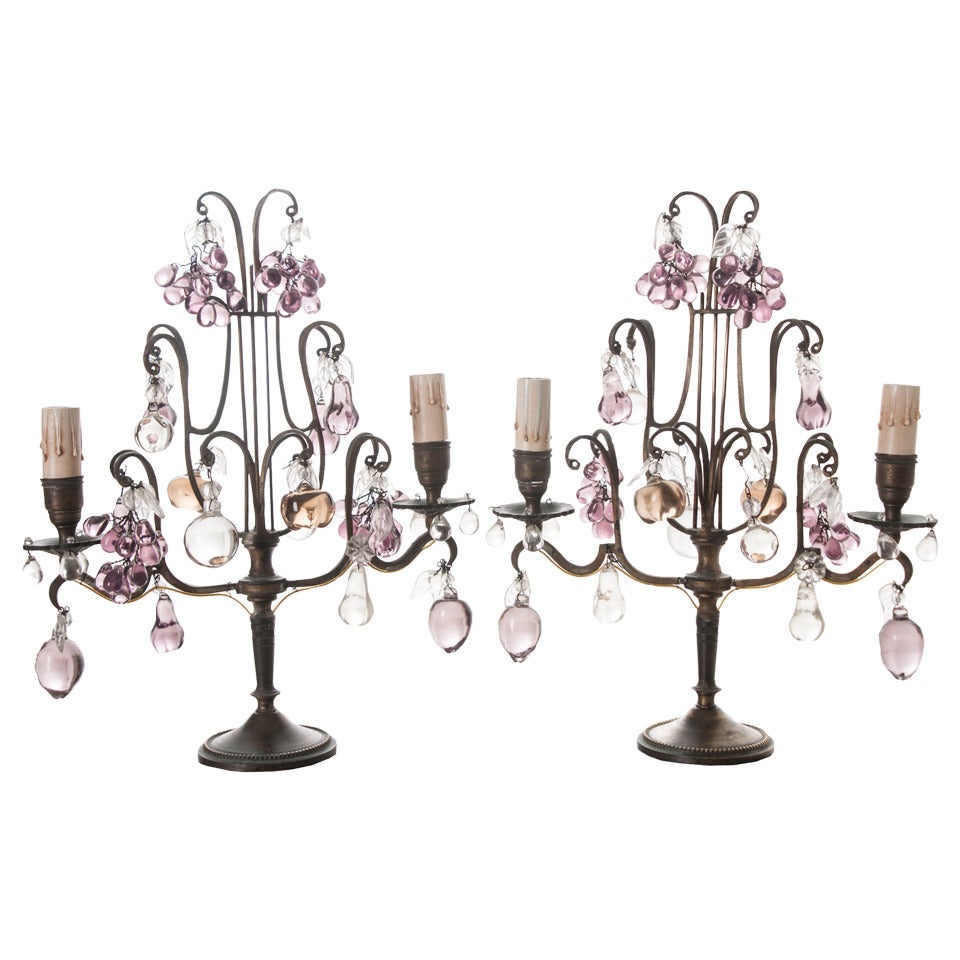 French, 19th Century Pair of Candelabra Lamps For Sale
