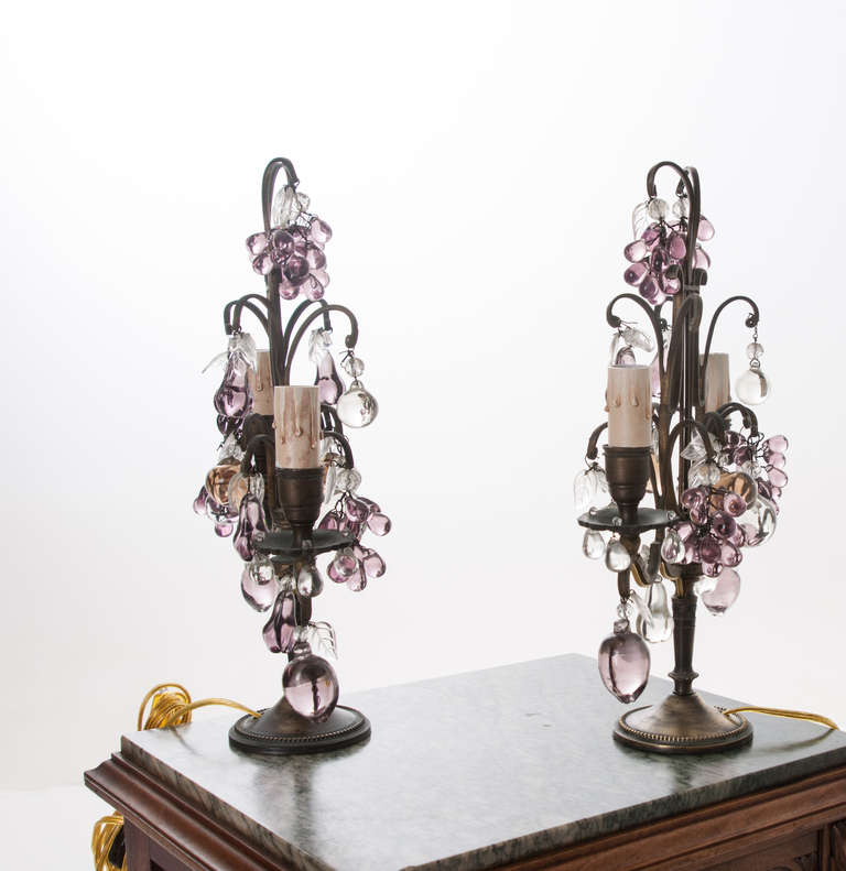 French, 19th Century Pair of Candelabra Lamps For Sale 1
