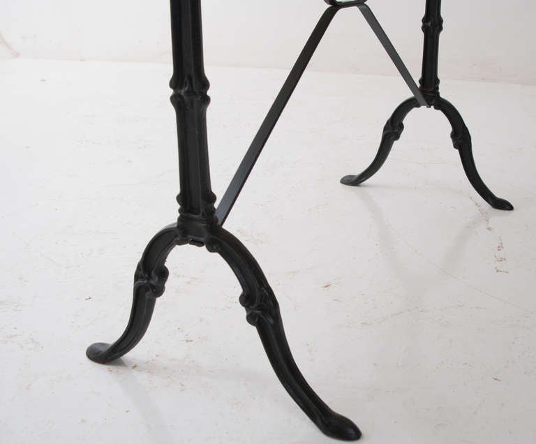20th Century French 1920's White Marble Top & Iron Bistro Table