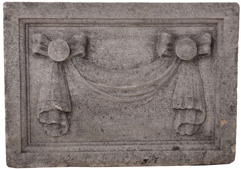 Louis XVI Pair of 19th Century Carved Limestone Plaques