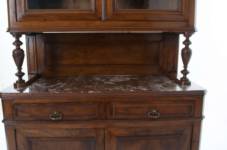 French 19th Century Walnut Louis Philippe Buffet A' Deux Corps 1