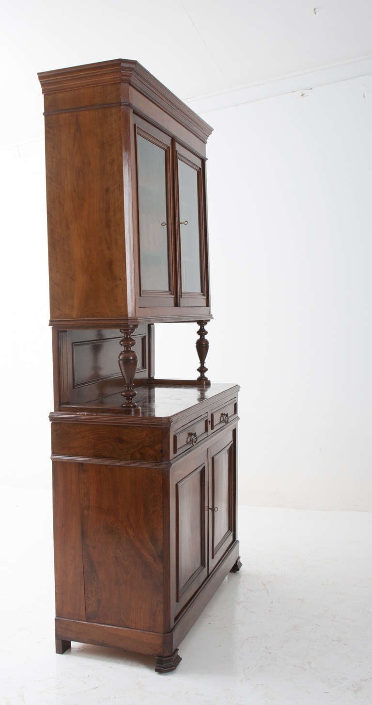 French 19th Century Walnut Louis Philippe Buffet A' Deux Corps 3