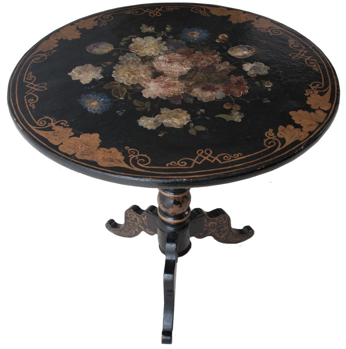 English Painted and Lacquered Pedestal Table