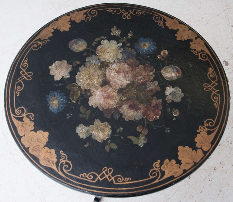 English Painted and Lacquered Pedestal Table