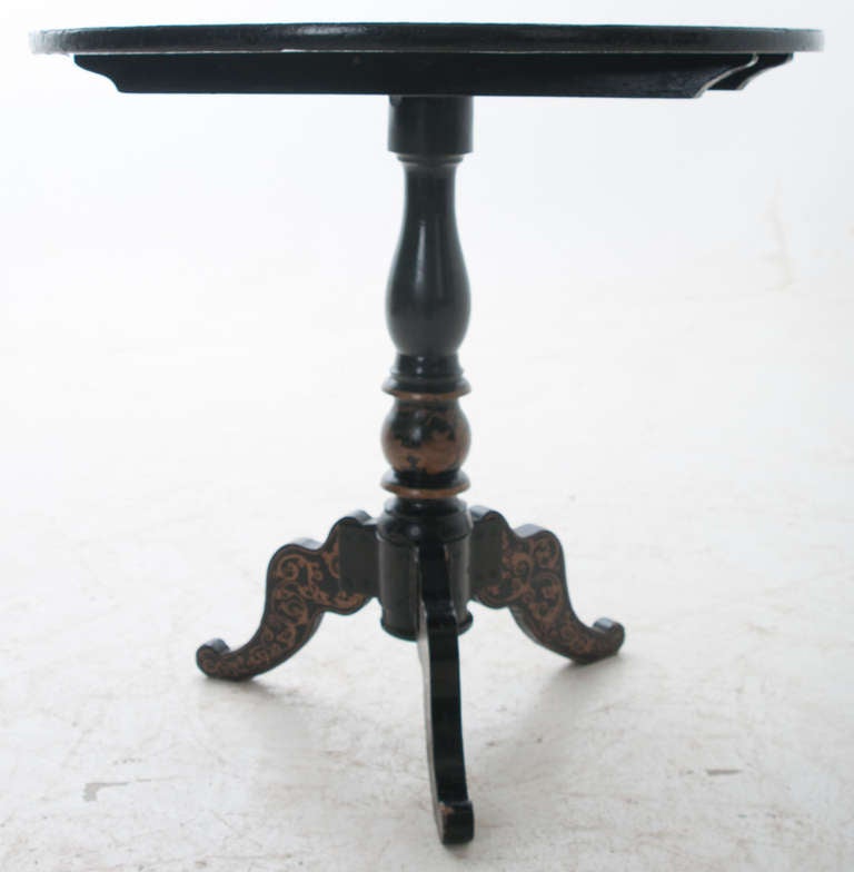 English Painted and Lacquered Pedestal Table 3