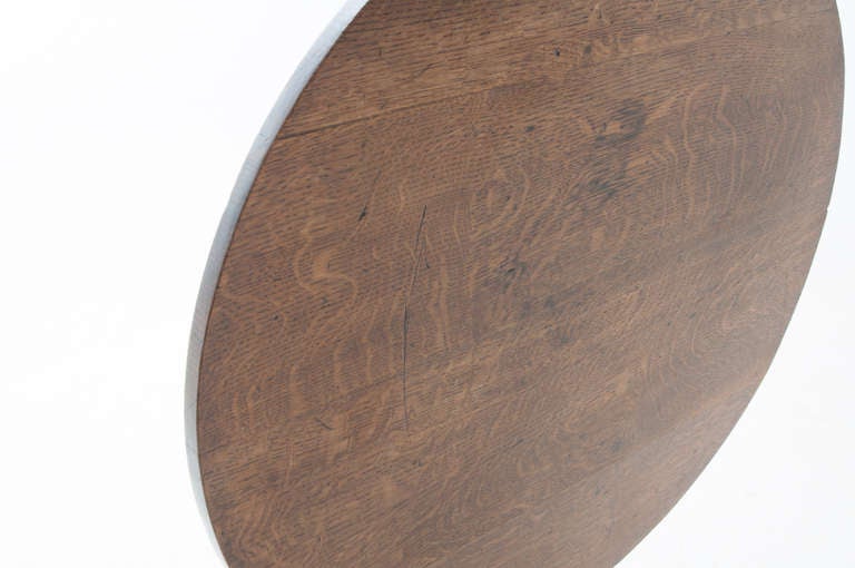 Aesthetic Movement English 19th Century Oak Pedestal Tilt Top Table