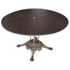 French 1920's Metal Cafe Table