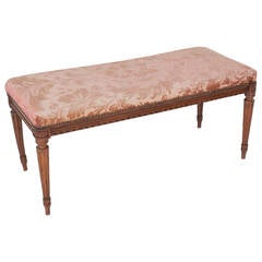 Antique French 18th Century Louis XVI Walnut Bench