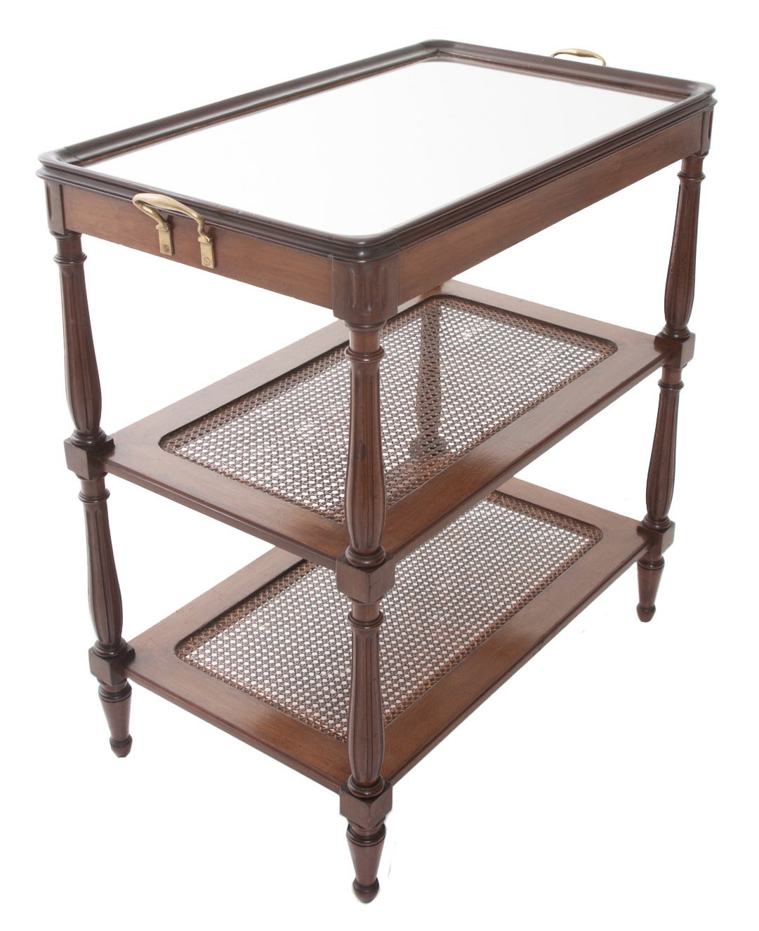 French 1920's Mahogany & Mirror Three Tier Server