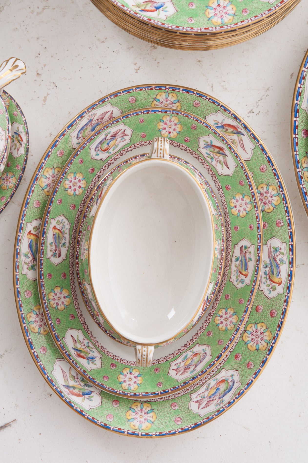 English Ashworth Brothers ironstone dinner service, all handpainted before 1890.
10 Bowls
10 1/2