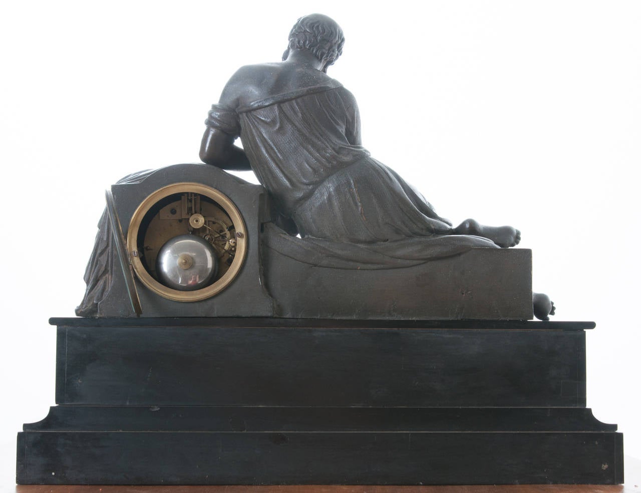 French 19th Century Spelter and Marble Clock 2