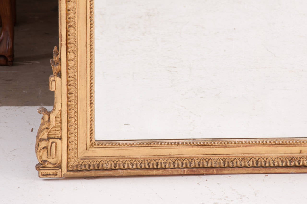 French 19th Century Louis XVI Gold Gilt Mirror In Good Condition In Baton Rouge, LA