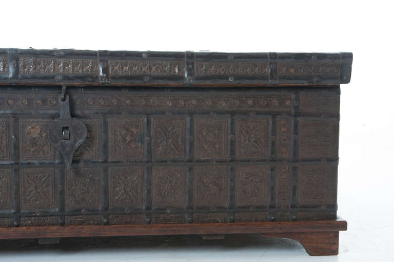 British 19th Century Anglo Indian Exotic Wood Trunk