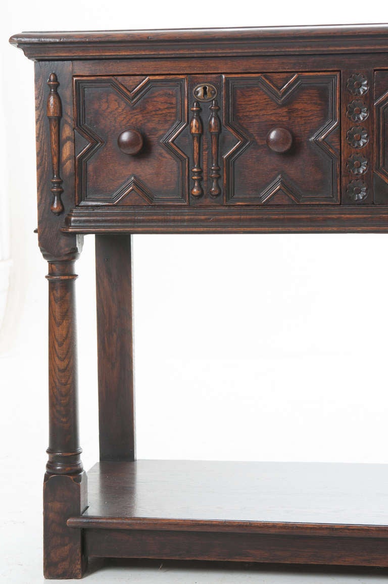 English 19th Century Jacobean Dresser / Server