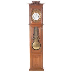 French 19th Century Oak Tall Case Clock 9