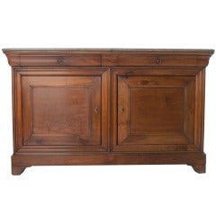 French Louis Philippe Walnut Buffet with Marble Top