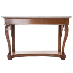 French 19th Century Mahogany & Marble Console