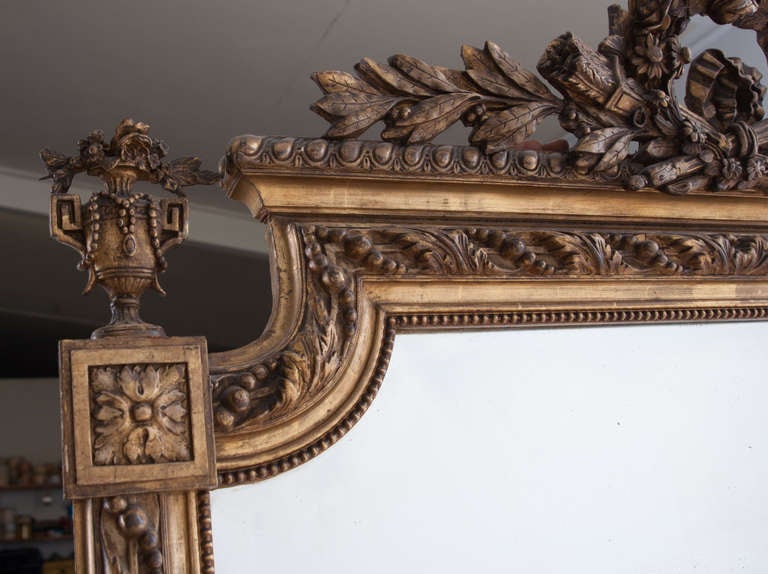 French Louis XVI-Style Giltwood Mirror 3