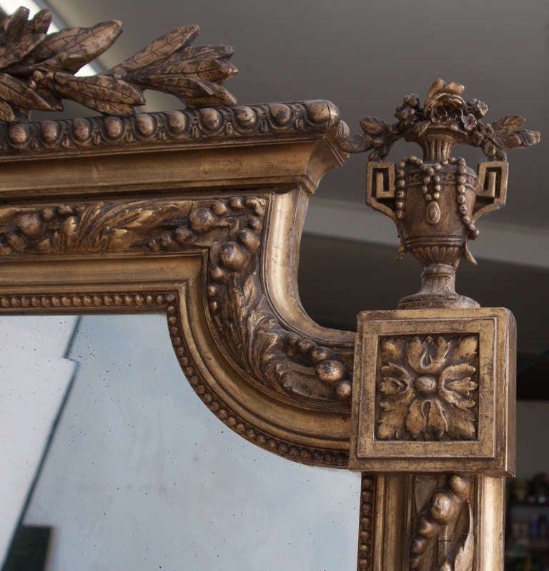 French Louis XVI-Style Giltwood Mirror 4