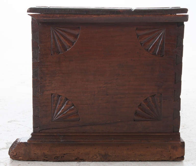 Spanish 18th Century Carved Trunk  5