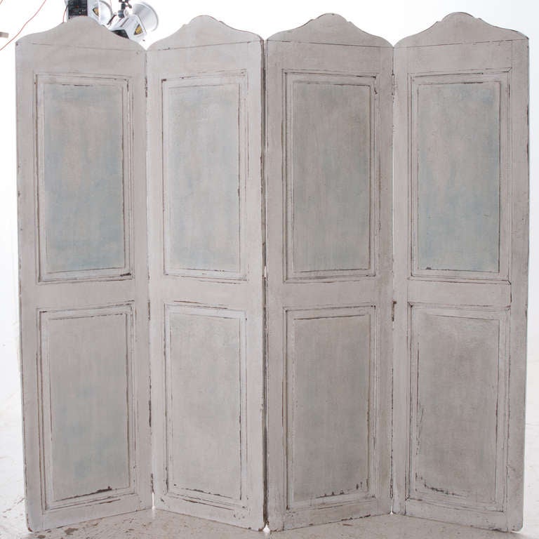 20th Century French Painted & Paneled Folding Screen 