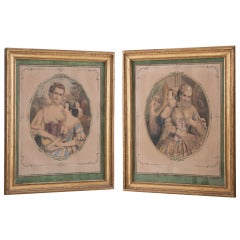 Pair of 19th Century Hand Colored Lithographs