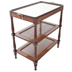 Antique French 1920's Mahogany & Mirror Three Tier Server