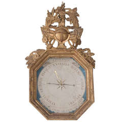 Antique French 18th Century Gold Gilt Louis XVI Barometer