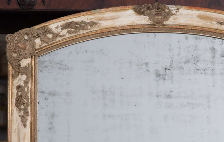 French 19th Century Parcel Gilt and Stripped Mirror In Good Condition In Baton Rouge, LA