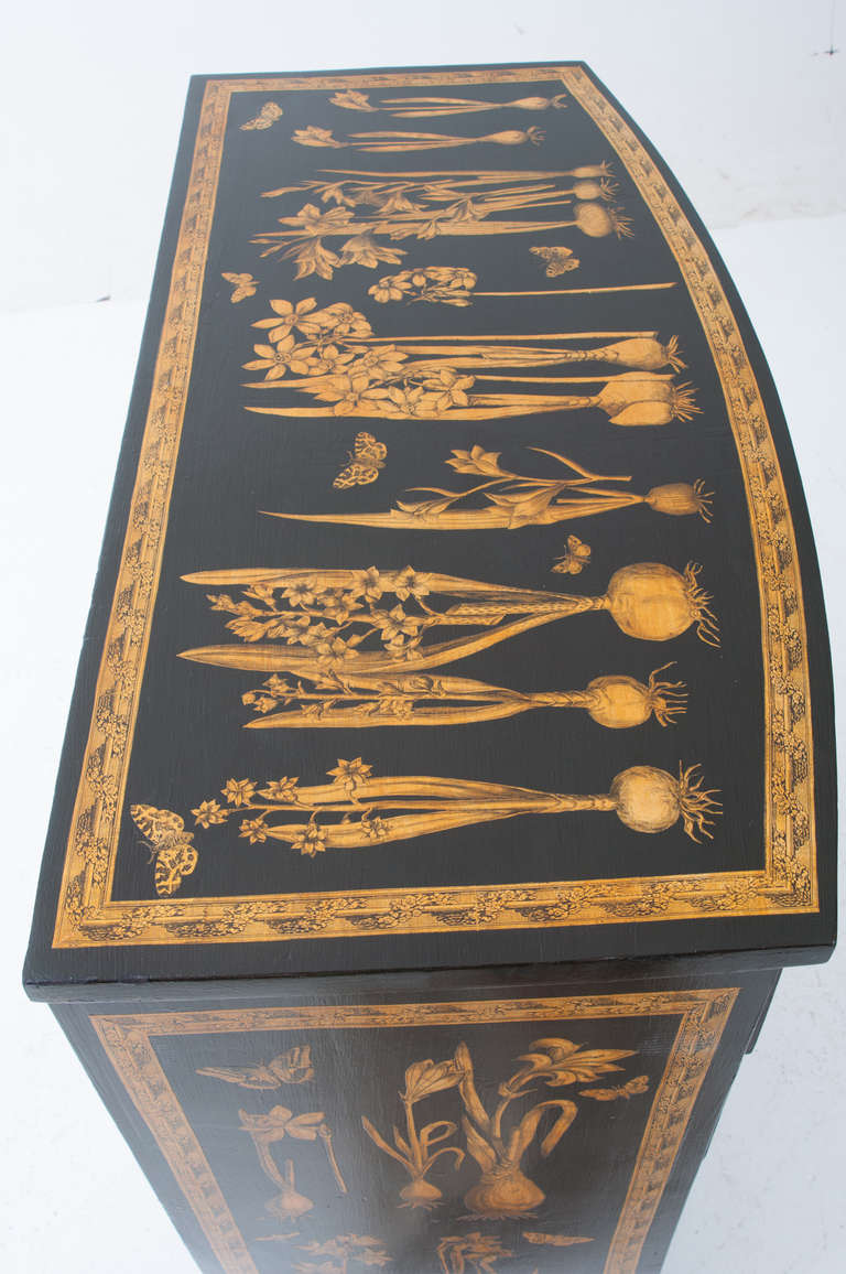 English Painted & Decoupage Chest with Butterfly and Flowers 3