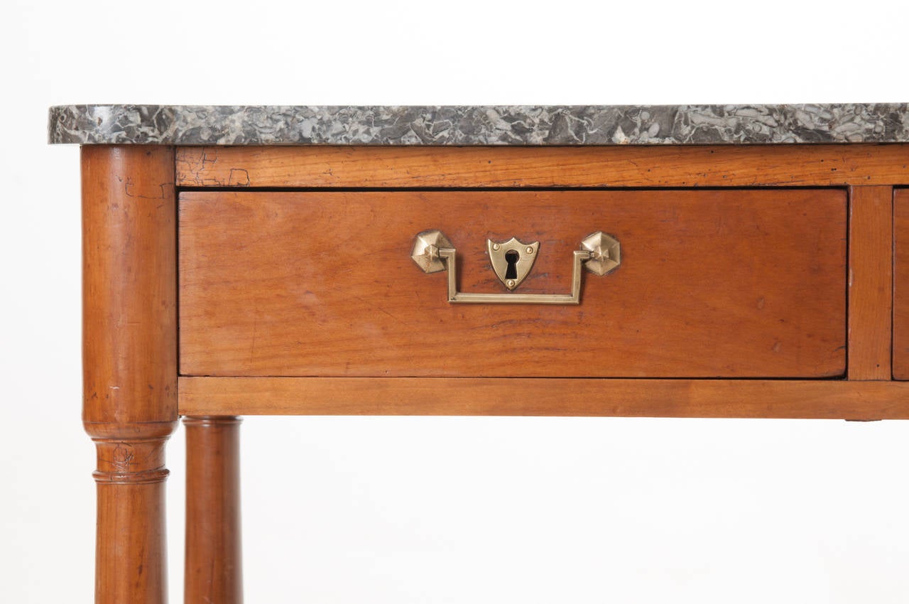French 19th Century Cherry and Marble-Top Server 1