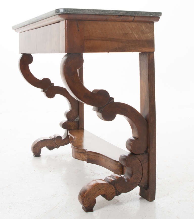 French 19th Century Restauration Marble Top Console