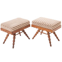 French Pair of Vintage Stools 3