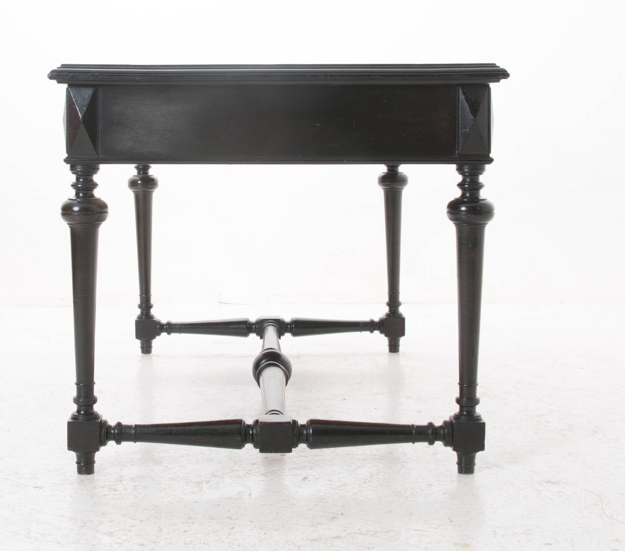 French 19th Century Ebonized & Leather Writing Desk 5