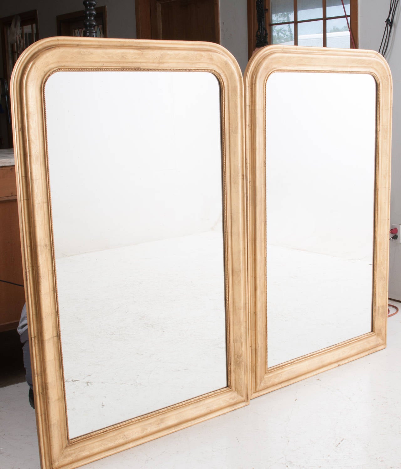 Pair of French 19th Century Louis Philippe Gold Gilt Mirrors 3