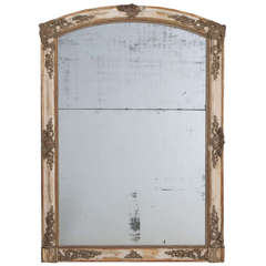 Antique French 19th Century Parcel Gilt and Stripped Mirror