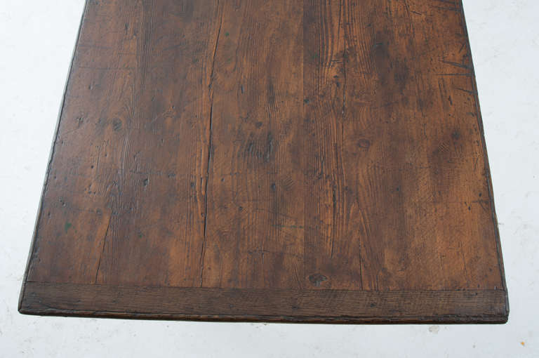 French 19th Century Dark Pine 10ft + Farm Table 1